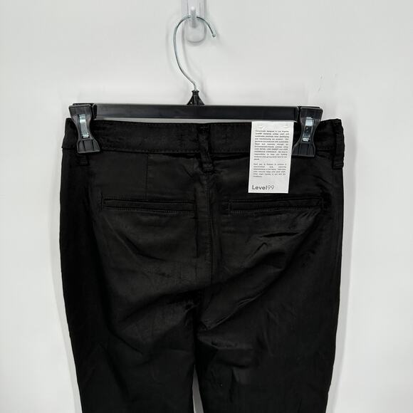LEVEL 99 NWT Evereve Percy Black Velvet Wide Leg Trouser Pant // 32 - Picture 11 of 16